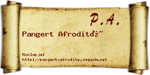 Pangert Afrodité névjegykártya